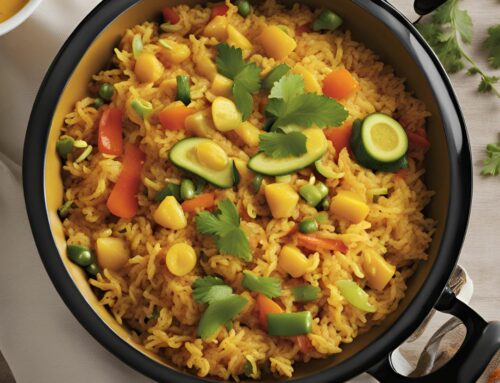 Rice with curry and vegetables