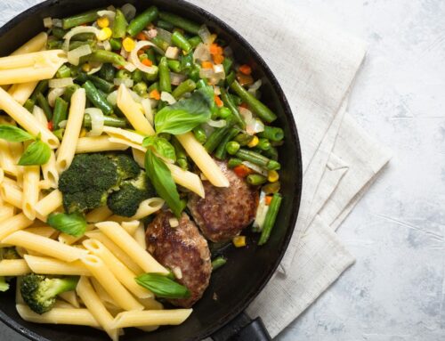 Penne e polpette di verdure