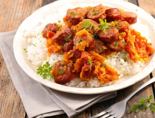 Sausage rice rougaille